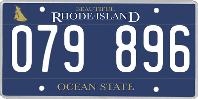 RI license plate 079896