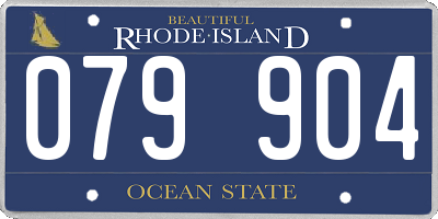 RI license plate 079904
