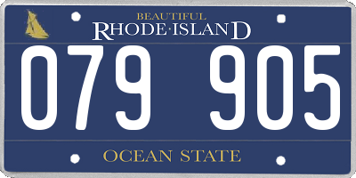 RI license plate 079905