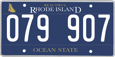 RI license plate 079907
