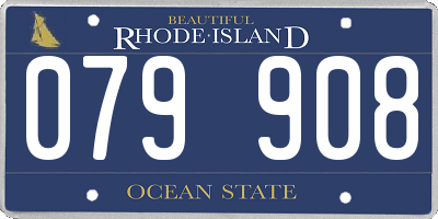 RI license plate 079908