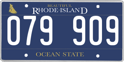 RI license plate 079909