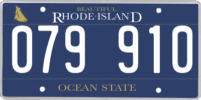 RI license plate 079910