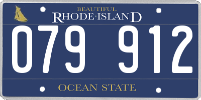 RI license plate 079912