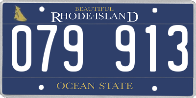 RI license plate 079913