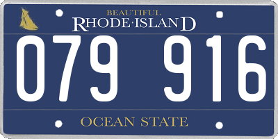 RI license plate 079916