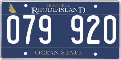 RI license plate 079920