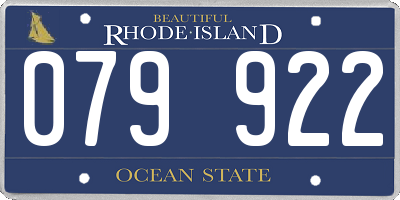 RI license plate 079922