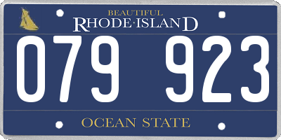 RI license plate 079923
