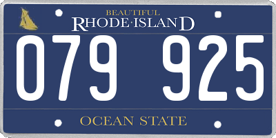 RI license plate 079925