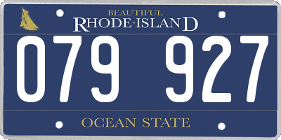 RI license plate 079927