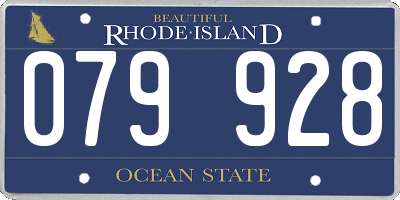 RI license plate 079928
