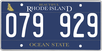 RI license plate 079929