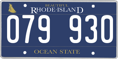 RI license plate 079930