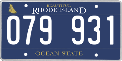 RI license plate 079931