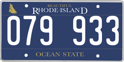 RI license plate 079933