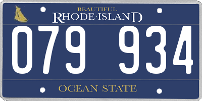 RI license plate 079934