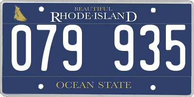 RI license plate 079935