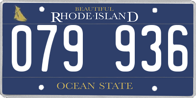 RI license plate 079936