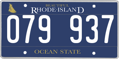RI license plate 079937