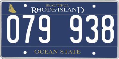 RI license plate 079938