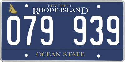 RI license plate 079939