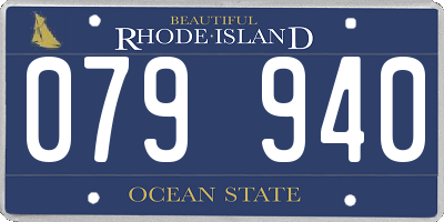 RI license plate 079940