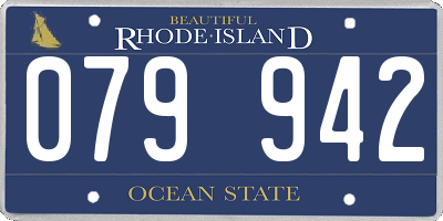 RI license plate 079942