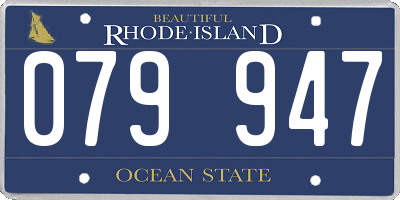 RI license plate 079947