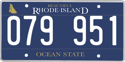 RI license plate 079951