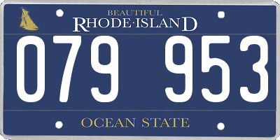 RI license plate 079953