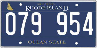 RI license plate 079954
