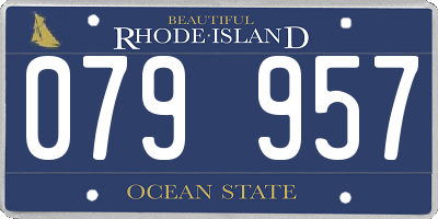 RI license plate 079957