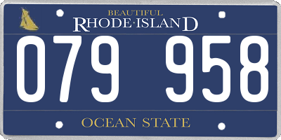 RI license plate 079958