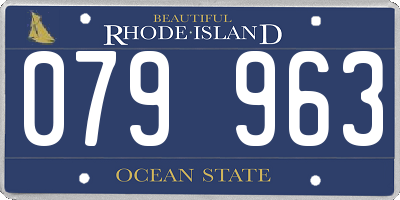 RI license plate 079963
