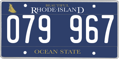 RI license plate 079967