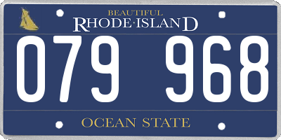 RI license plate 079968