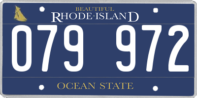 RI license plate 079972