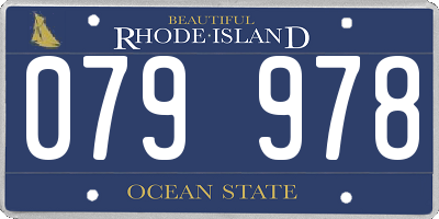 RI license plate 079978