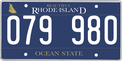 RI license plate 079980