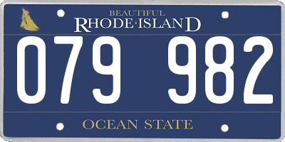 RI license plate 079982