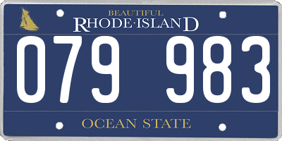 RI license plate 079983