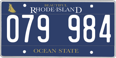 RI license plate 079984