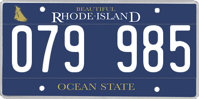 RI license plate 079985