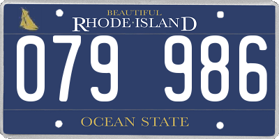 RI license plate 079986