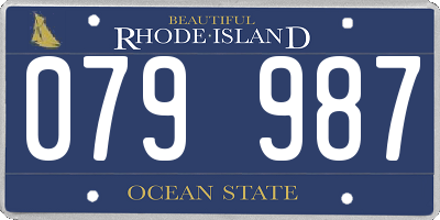 RI license plate 079987