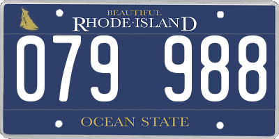 RI license plate 079988