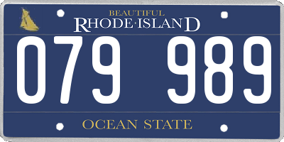 RI license plate 079989