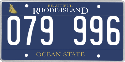 RI license plate 079996