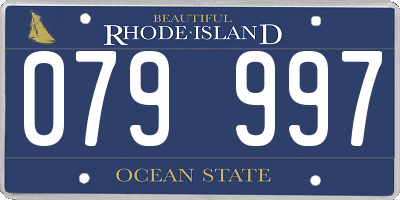 RI license plate 079997